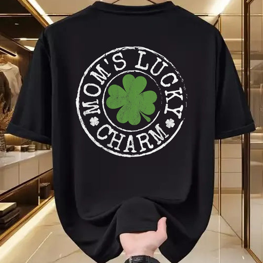 Gift for Mom Shirt, Funny Mom Unisex T-Shirt/Hoodie/Sweatshirt HLT00 - Moms Lucky Charm Irish Clovers Kids Boy Girl St Patricks Day T-Shirt