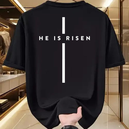 Christian Tee, Christian Faith Unisex T-Shirt/Hoodie/Sweatshirt HLT00 - He Is Risen Cross Jesus Easter Day Christmas Christians T-Shirt (1)