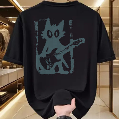 Guitar Lover Shirt, Funny Guitar UnisexT-Shirt/Hoodie/Sweatshirt HLT00 - Cat Playing Guitar Rock Star Rock and Roll Men Women Kids T-Shirt