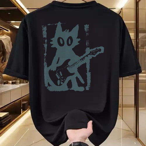 Guitar Lover Shirt, Funny Guitar UnisexT-Shirt/Hoodie/Sweatshirt HLT00 - Cat Playing Guitar Rock Star Rock and Roll Men Women Kids T-Shirt