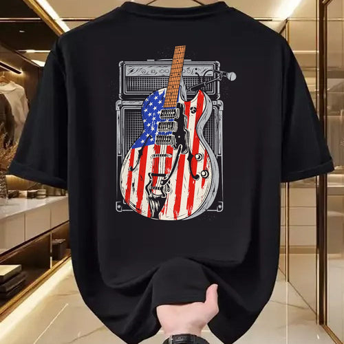 Guitar Lover Shirt, Funny Guitar UnisexT-Shirt/Hoodie/Sweatshirt HLT00 - American Flag Guitar 4th of July Guitarist USA Country Music T-Shirt