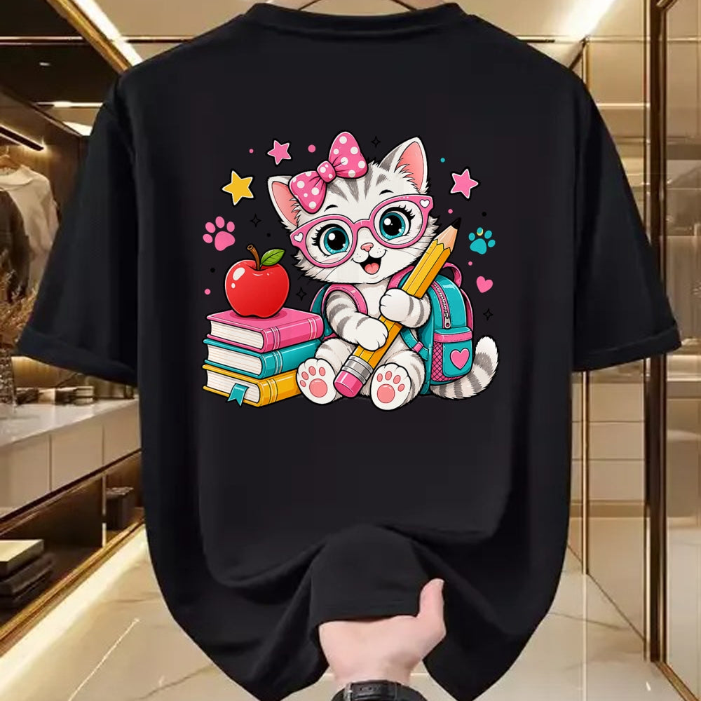 Best Student Shirt, Funny Back To School UnisexT-Shirt/Hoodie/Sweatshirt HLT00 - Cute Kitten Back to School Girl Cat Student T-Shirt