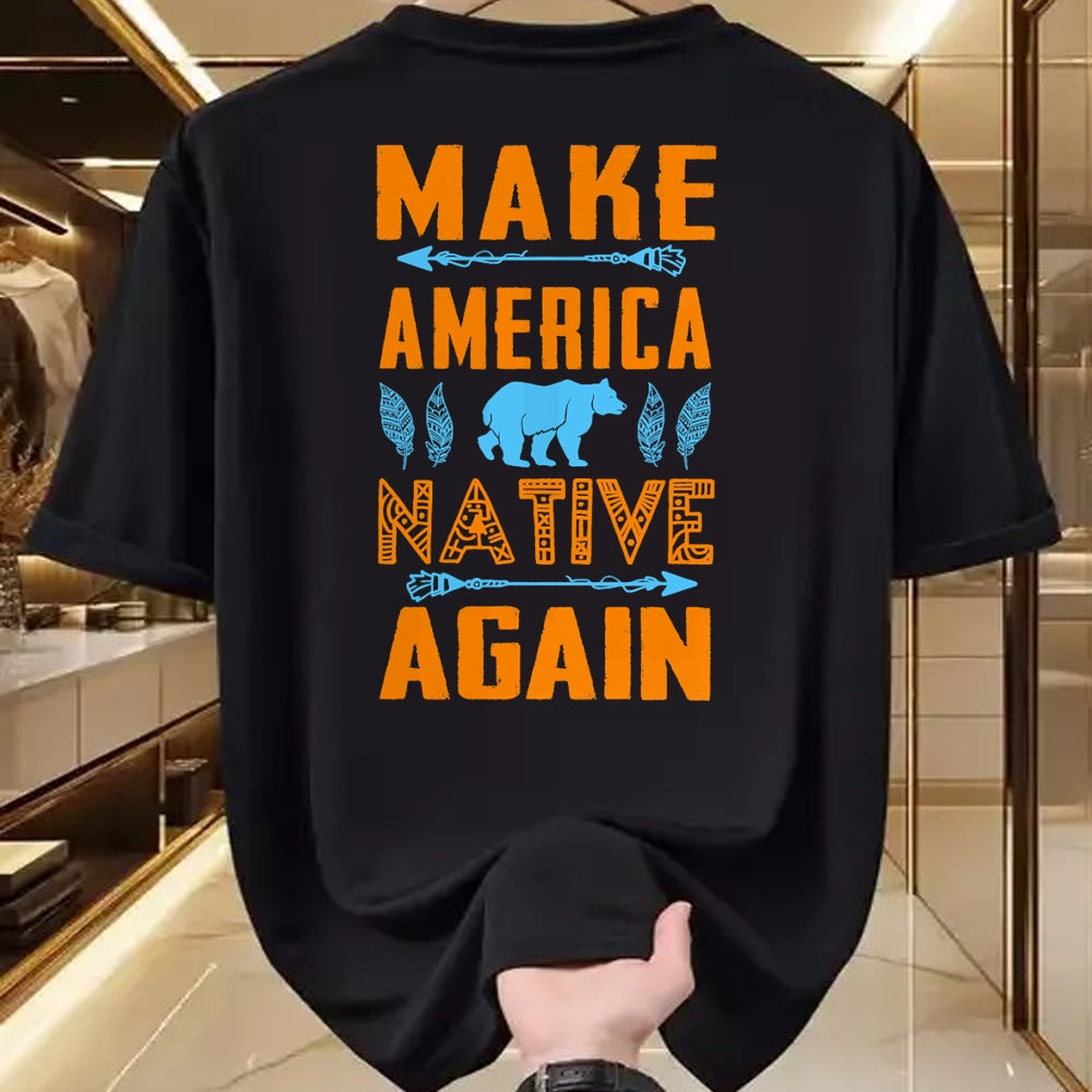 Native American T-Shirts, Vintage Native American Unisex T-Shirt/Hoodie/Sweatshirt HLT00 - Make America Native Again Pride Indian People