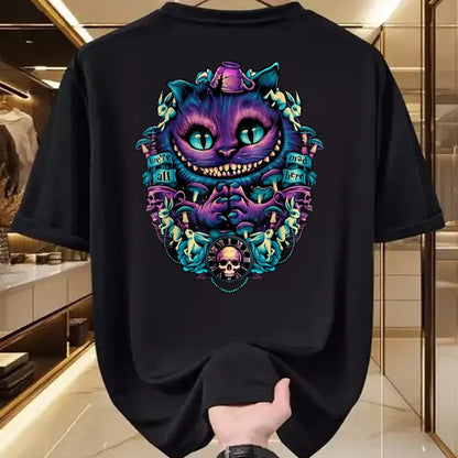 Cat Love Shirt, Funny Cat Lover Gift UnisexT-Shirt/Hoodie/Sweatshirt HLT00 - Cheshire Cat Shirt Alice in Wonderland Graphic T-Shirt, Women, Purple, XX-Large