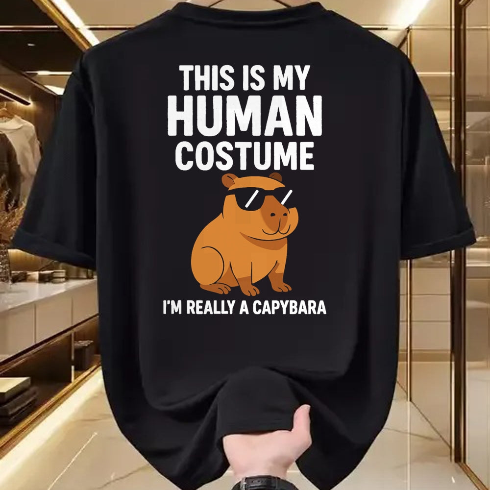 Cute Capybara Shirt, Funny Capybara Unisex T-Shirt/Hoodie/Sweatshirt HLT00 - This is My Human Costume I Am Really A Capybara T-Shirt