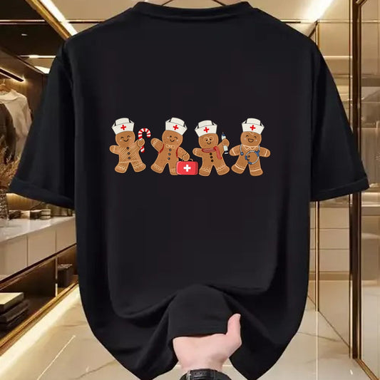 Funny Nurse Shirt, Nurse Unisex T-Shirt/Hoodie/Sweatshirt HLT00 - Nurse Cute Gingerbread Christmas Xmas Holiday Nurses Pajamas T-Shirt