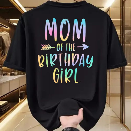 Gift for Mom Shirt, Funny Mom Unisex T-Shirt/Hoodie/Sweatshirt HLT00 - Mom of the Birthday Girl Tie Dye Colorful Bday T-Shirt