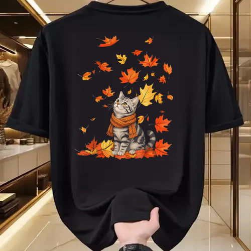 Cat Love Shirt, Funny Cat Lover Gift UnisexT-Shirt/Hoodie/Sweatshirt HLT00 - Cute Cat Leaf Fall Autumn Cat FallKitten Kitty Cat Lovers T-Shirt