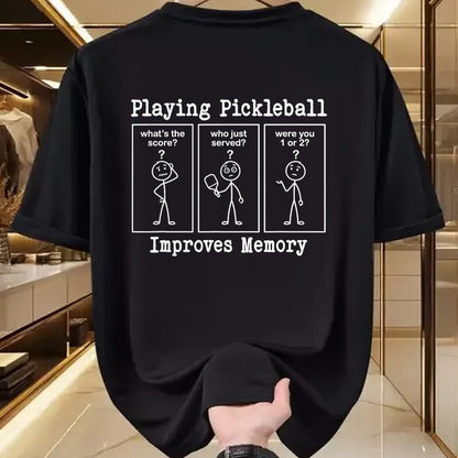 Funny Pickleball Shirt, Pickleball Lover Unisex T-Shirt/Hoodie/Sweatshirt HLT00 - Playing Pickleball Improves Memory Funny Pickleball Player T-Shirt