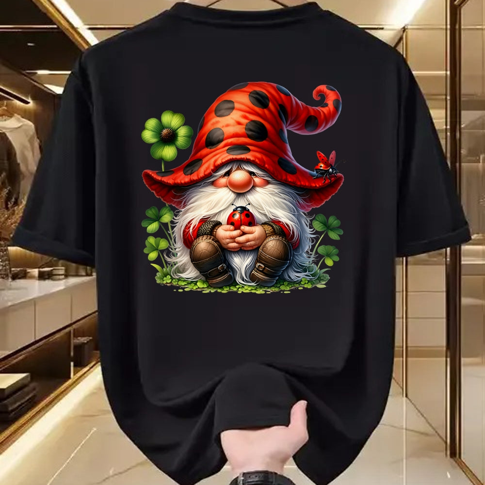 Gift for Mom Shirt, Funny Mom Unisex T-Shirt/Hoodie/Sweatshirt HLT00 - Ladybug Gnome For Lucky Mom And Dad Life With Shamrocks T-Shirt