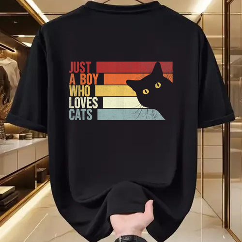 Cat Love Shirt, Funny Cat Lover Gift UnisexT-Shirt/Hoodie/Sweatshirt HLT00 - Just A Boy Who Loves Cats. Funny Cats Lover T-Shirt (2)