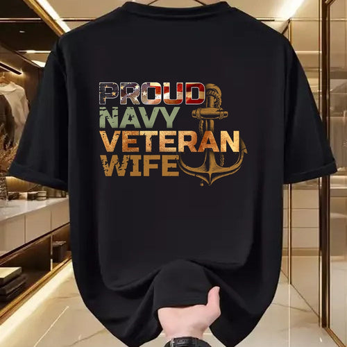 Proud Veteran Shirt, Funny Veteran UnisexT-Shirt/Hoodie/Sweatshirt HLT00 - Proud Veteran_s Wife USA American Flag Patriotic T-Shirt