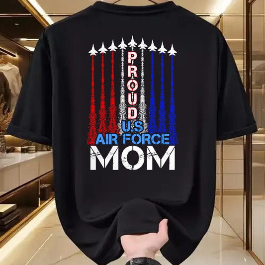 Gift for Mom Shirt, Funny Mom Unisex T-Shirt/Hoodie/Sweatshirt HLT00 - ic Jet 4th Of July Proud US Air Force Mom US Flag T-Shirt