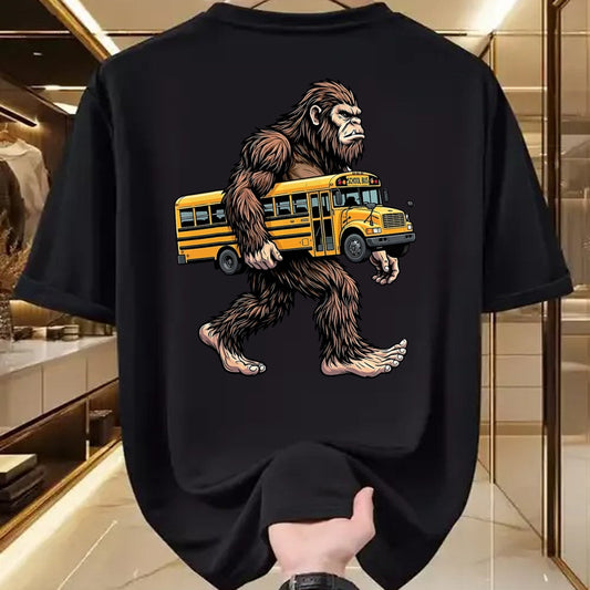 Best Student Shirt, Funny Back To School UnisexT-Shirt/Hoodie/Sweatshirt HLT00 - Bigfoot Carrying School Bus Funny Sasquatch Back to School T-Shirt