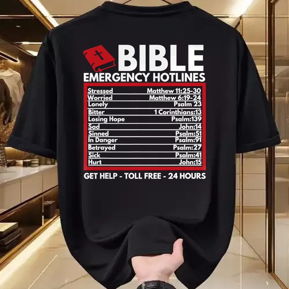 Christian Tee, Christian Faith Unisex T-Shirt/Hoodie/Sweatshirt HLT00 -  Bible Emergency Numbers - Funny Christian Bible & Jesus T-Shirt