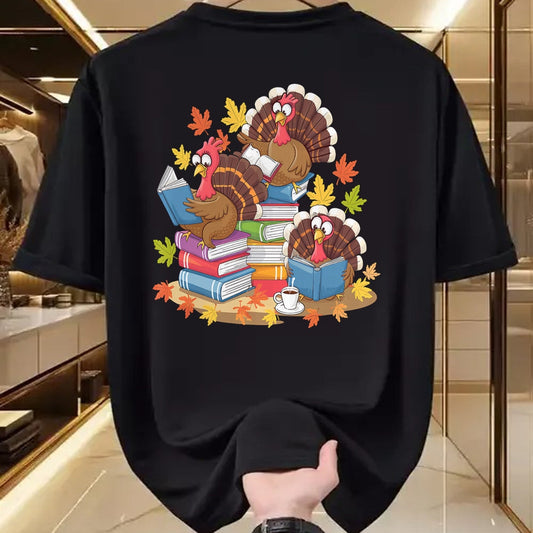 Best Thanksgiving Family Shirt , Funny Thanksgiving UnisexT-Shirt/Hoodie/Sweatshirt HLT00 - Turkey Reading Books Fall Season Thanksgiving Teacher Book T-Shirt