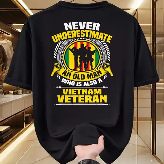 Proud Veteran Shirt, Funny Veteran UnisexT-Shirt/Hoodie/Sweatshirt HLT00 - Never Underestimate an Old Man Who is Also Vietnam Veteran T-Shirt