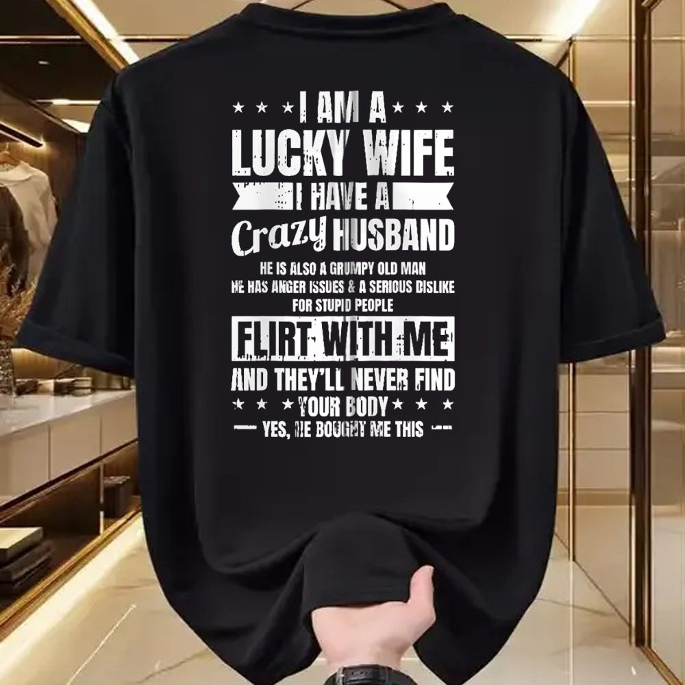 Best Wife Shirt, Wife and Husband Unisex T-Shirt/Hoodie/Sweatshirt HLT00 - Gift for wife T shirt, lucky wife   I Am A Lucky Wife Fathers Day Funny Sarcastic Women Zip Hoodie (1)
