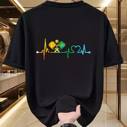 Funny Pickleball Shirt, Pickleball Lover Unisex T-Shirt/Hoodie/Sweatshirt HLT00 - Funny Pickleball Paddle Heartbeat Vintage Colors T-Shirt Small