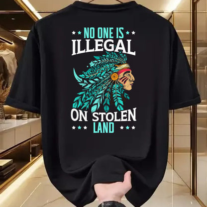 Native American T-Shirts, Vintage Native American Unisex T-Shirt/Hoodie/Sweatshirt HLT00 - No One Is Illegal On Stolen Land Indigenous Native American