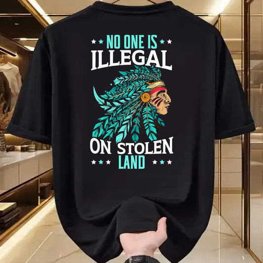 Native American T-Shirts, Vintage Native American Unisex T-Shirt/Hoodie/Sweatshirt HLT00 - No One Is Illegal On Stolen Land Indigenous Native American