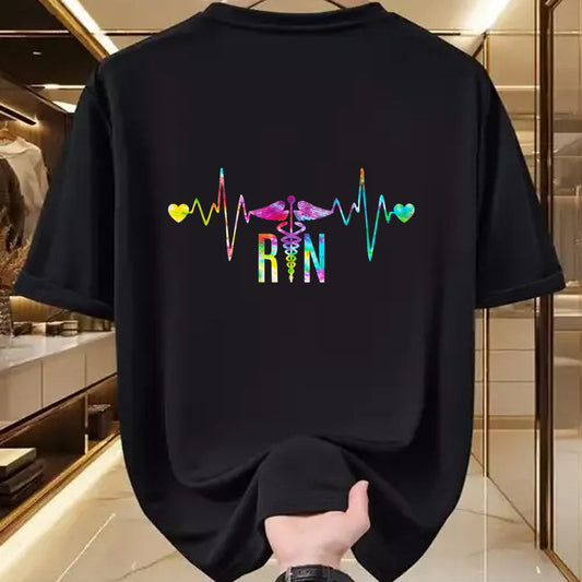 Funny Nurse Shirt, Nurse Unisex T-Shirt/Hoodie/Sweatshirt HLT00 - Womens Lovely RN Registered Nurse Tie Dye - Nurse Tshirts for Women V-Neck T-Shirt