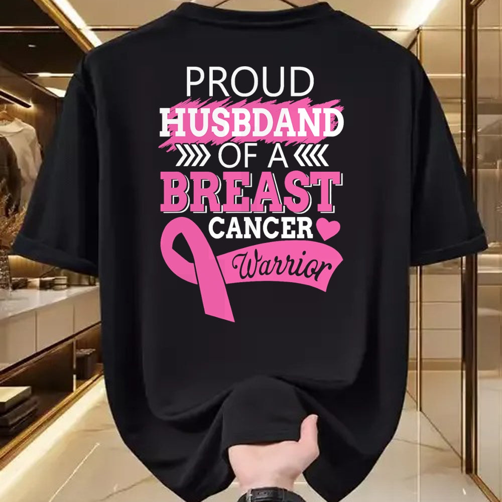 Best Wife Shirt, Wife and Husband Unisex T-Shirt/Hoodie/Sweatshirt HLT00 - Gift for wife T shirt, lucky wife   Proud Husband Of A Breast Cancer Warrior Support For My Wife T-S