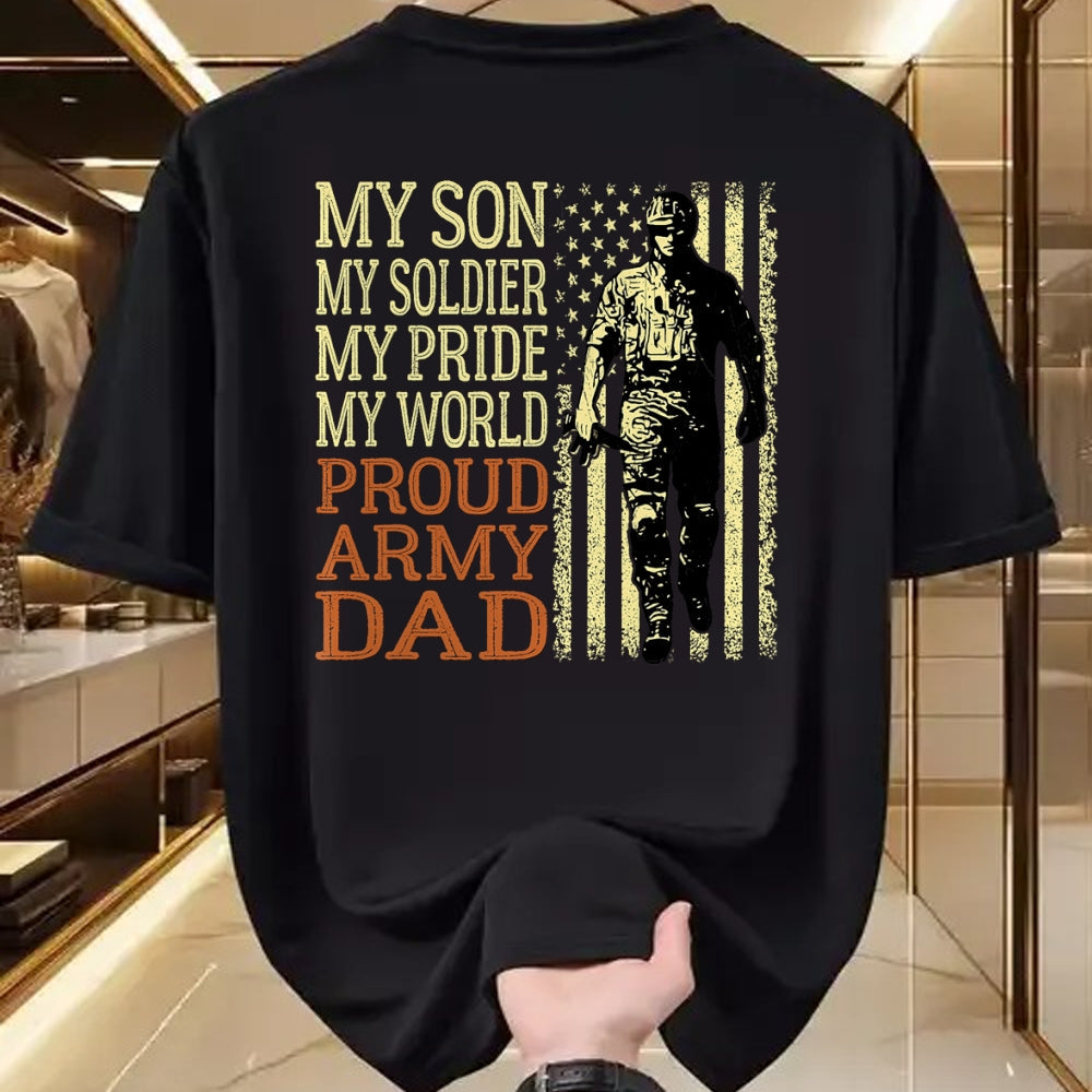 Gift for Dad Shirt, Funny Dad Unisex T-Shirt/Hoodie/Sweatshirt HLT00 – My Son Is A Soldier Hero Proud Army Dad US Military Father T-Shirt