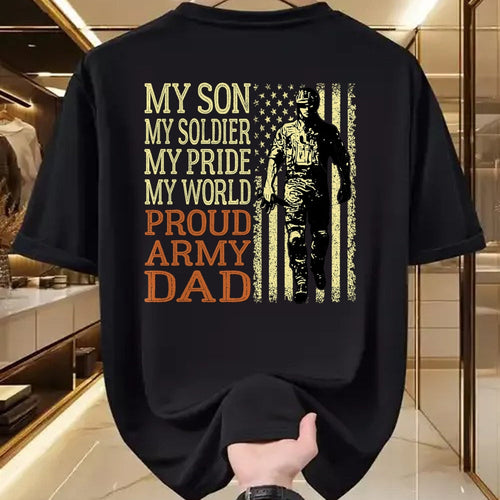 Gift for Dad Shirt, Funny Dad Unisex T-Shirt/Hoodie/Sweatshirt HLT00 – My Son Is A Soldier Hero Proud Army Dad US Military Father T-Shirt