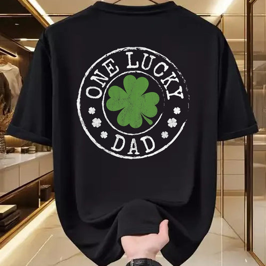 Gift for Dad Shirt, Funny Dad Unisex T-Shirt/Hoodie/Sweatshirt HLT00 – One Lucky Dad Father Funny Irish Shamrocks St Patrick_s Day T-Shirt