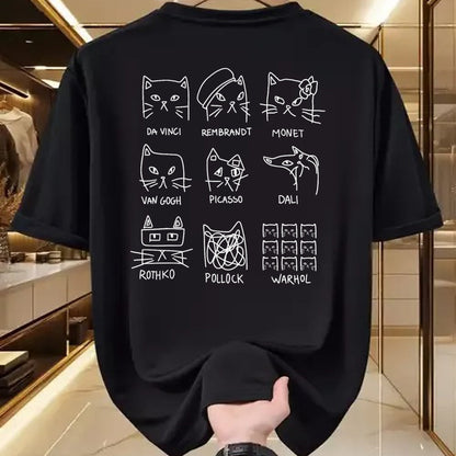 Best Teacher Shirt, Funny Teacher UnisexT-Shirt/Hoodie/Sweatshirt HLT00 - Artistic Cats Funny Cat Minimalist Illustration Art Teacher T-Shirt