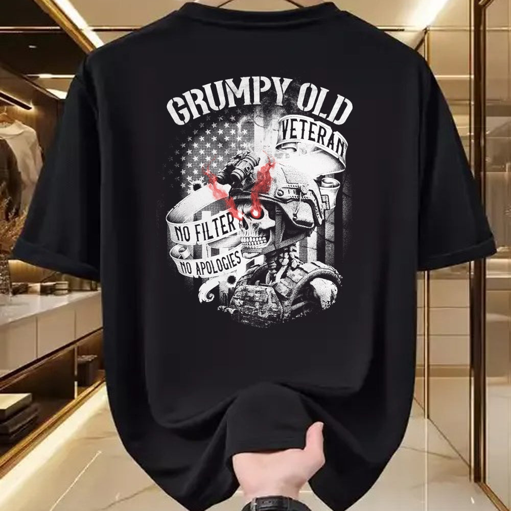 Proud Veteran Shirt, Funny Veteran UnisexT-Shirt/Hoodie/Sweatshirt HLT00 - Grumpy Old Veteran Funny Patriotic Military Humor Design T-Shirt