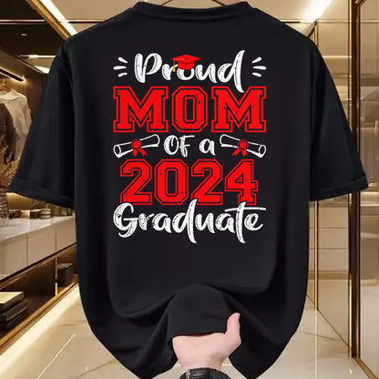 Gift for Mom Shirt, Funny Mom Unisex T-Shirt/Hoodie/Sweatshirt HLT00 - Mom Senior 2024 Proud Mom Of A Class Of 2024 Graduate T-Shirt