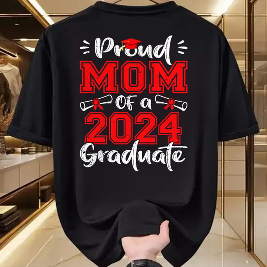Gift for Mom Shirt, Funny Mom Unisex T-Shirt/Hoodie/Sweatshirt HLT00 - Mom Senior 2024 Proud Mom Of A Class Of 2024 Graduate T-Shirt