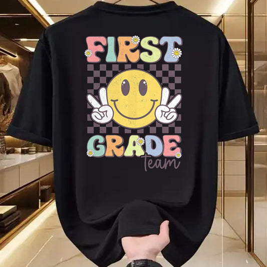 Best Student Shirt, Funny Back To School UnisexT-Shirt/Hoodie/Sweatshirt HLT00 - First Grade Team Smile Face 1st Grade Back to School T-Shirt