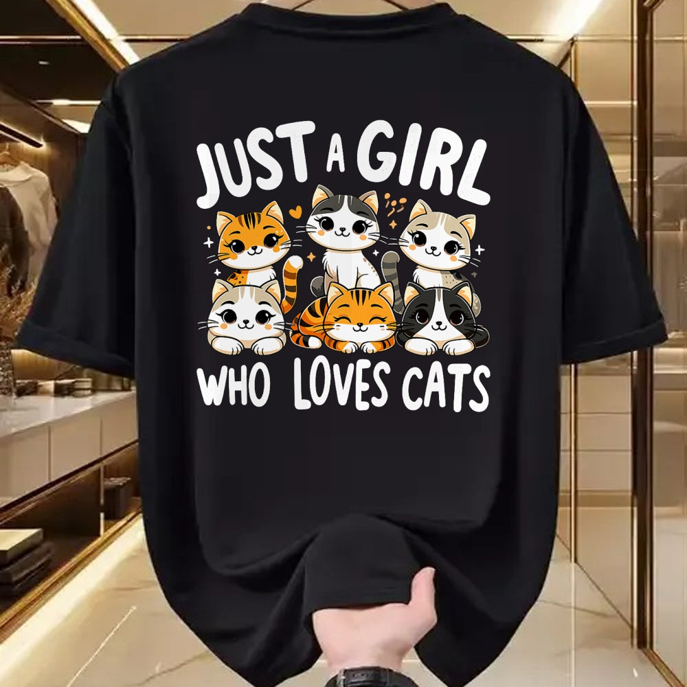 Cat Love Shirt, Funny Cat Lover Gift UnisexT-Shirt/Hoodie/Sweatshirt HLT00 - Cats Lover Just A Girl Who Loves Cat T-Shirt
