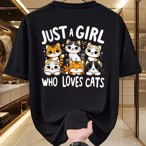 Cat Love Shirt, Funny Cat Lover Gift UnisexT-Shirt/Hoodie/Sweatshirt HLT00 - Cats Lover Just A Girl Who Loves Cat T-Shirt