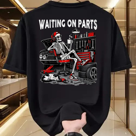 Best Mechanic Life Shirt, Funny Mechanic UnisexT-Shirt/Hoodie/Sweatshirt HLT00 - Funny Waiting On Parts Mechanic Skeleton Auto Repair Life T-Shirt (2)