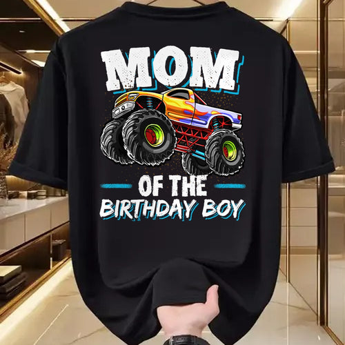 Gift for Mom Shirt, Funny Mom Unisex T-Shirt/Hoodie/Sweatshirt HLT00 - Mom of the Birthday Boy Monster Truck Birthday Novelty Gift T-Shirt