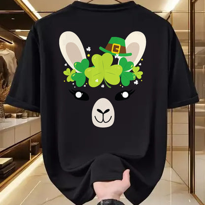 Gift for Mom Shirt, Funny Mom Unisex T-Shirt/Hoodie/Sweatshirt HLT00 - Llama St Patricks Day Shirt Kids Lucky Girl Mom Gift Tee T-Shirt