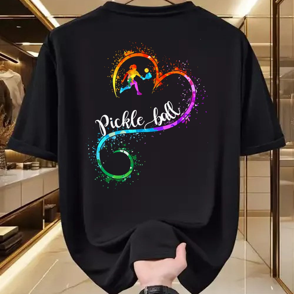Funny Pickleball Shirt, Pickleball Lover Unisex T-Shirt/Hoodie/Sweatshirt HLT00 - I Love Pickleball Watercolors Funny Pickleball Girl Player T-Shirt