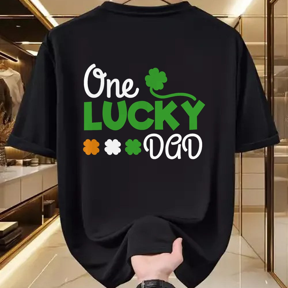 Gift for Dad Shirt, Funny Dad Unisex T-Shirt/Hoodie/Sweatshirt HLT00 – One Lucky Dad st patricks day pregnancy announcement shirt T-Shirt