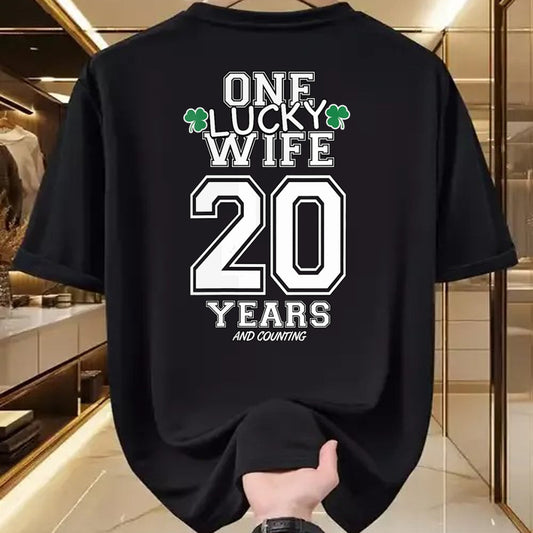Best Wife Shirt, Wife and Husband Unisex T-Shirt/Hoodie/Sweatshirt HLT00 - Gift for wife T shirt, lucky wife   Womens 20 Years Lucky Wife Funny St Patrick's Day Anniversary He