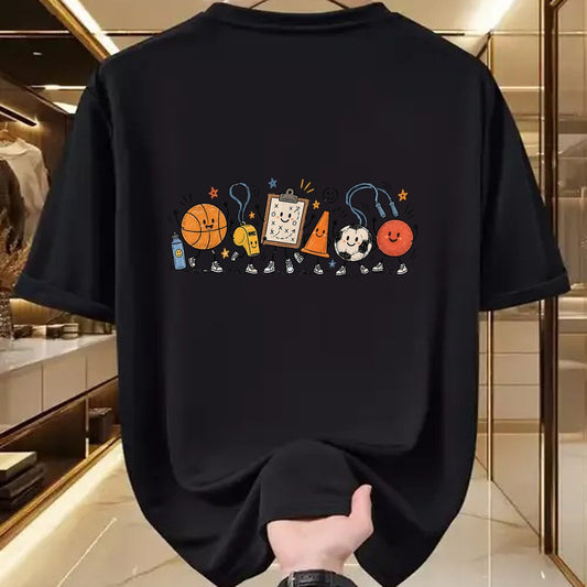 Best Teacher Shirt, Funny Teacher UnisexT-Shirt/Hoodie/Sweatshirt HLT00 - PE Teacher Doodle Physical Education Basketball Back to T-Shirt
