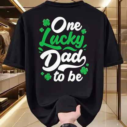 Gift for Dad Shirt, Funny Dad Unisex T-Shirt/Hoodie/Sweatshirt HLT00 – One Lucky Dad To Be St Patrick Day Gender Reveal Party T-Shirt