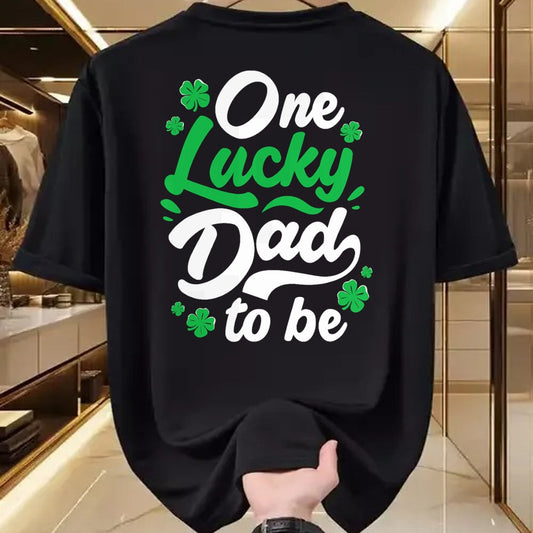 Gift for Dad Shirt, Funny Dad Unisex T-Shirt/Hoodie/Sweatshirt HLT00 – One Lucky Dad To Be St Patrick Day Gender Reveal Party T-Shirt