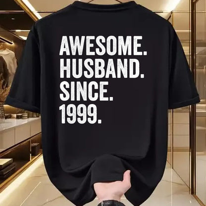 Best Wife Shirt, Wife and Husband Unisex T-Shirt/Hoodie/Sweatshirt HLT00 - Awesome Husband Since 1999 25th wedding anniversary 25 years T-Shirt