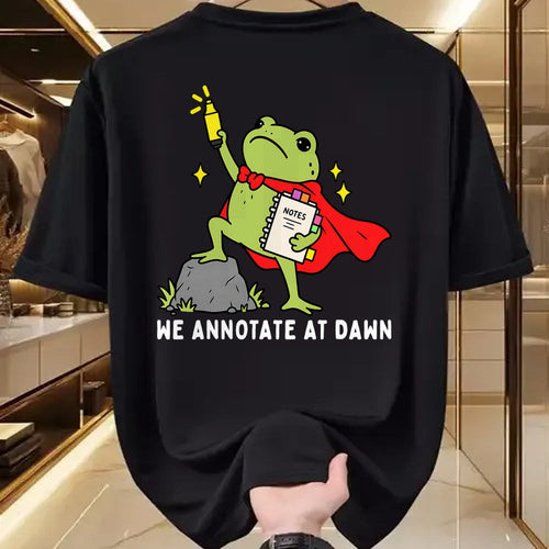 Best Teacher Shirt, Funny Teacher UnisexT-Shirt/Hoodie/Sweatshirt HLT00 - We Annotate At Dawn English Teacher Funny Frog Reader T-Shirt