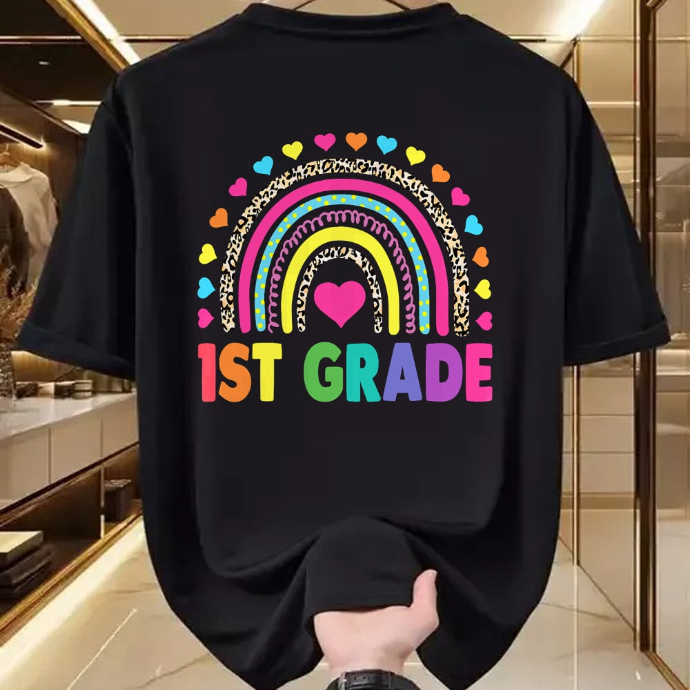 Best Student Shirt, Funny Back To School UnisexT-Shirt/Hoodie/Sweatshirt HLT00 - First Grade Rainbow Girls Boys Teacher Team 1st Grade Squad T-Shirt
