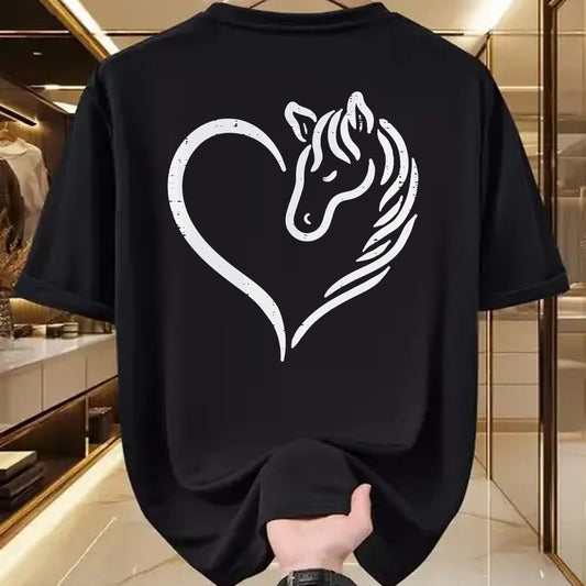 Best Horse Lover Shirt , Funny Horse UnisexT-Shirt/Hoodie/Sweatshirt HLT00 - Heart Horse Cute Love Equestrian Women Girls Kids Teens T-Shirt